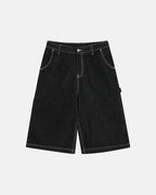 Bermudas cargo de corte crudo con costuras en contraste