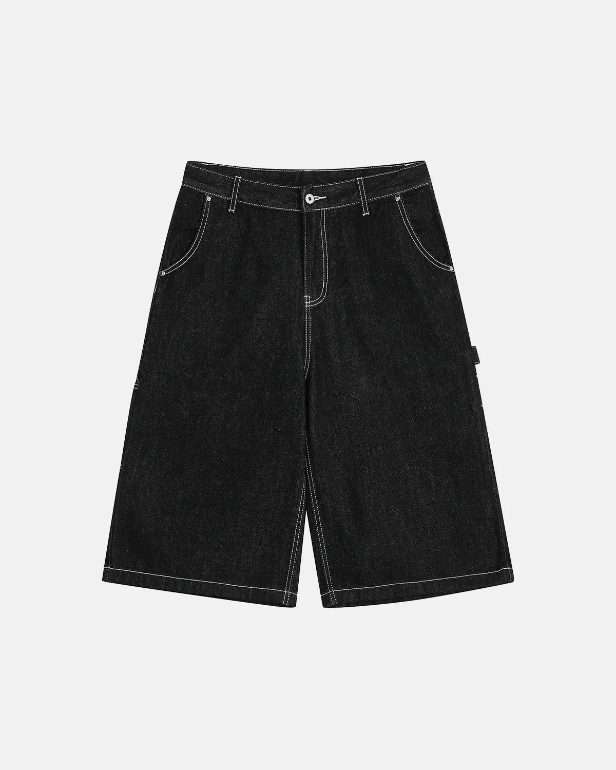 Bermudas cargo de corte crudo con costuras en contraste