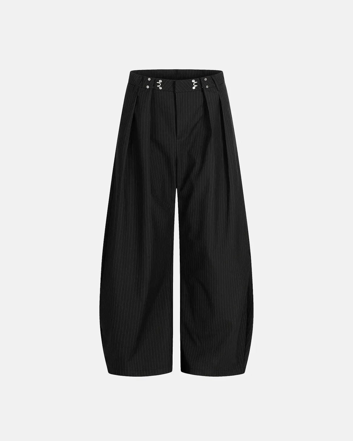 Pantalón de traje de barril a rayas negras