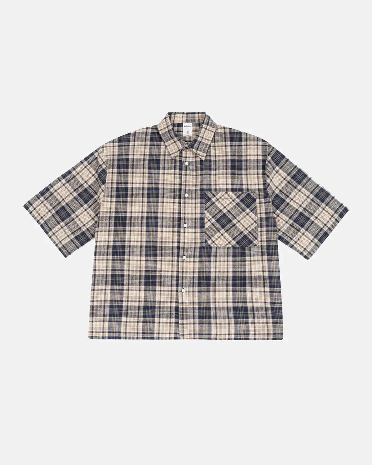 Camisa de cuadros de corte cuadrado