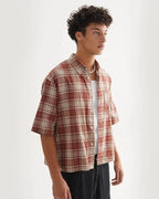 Camisa de cuadros de corte cuadrado