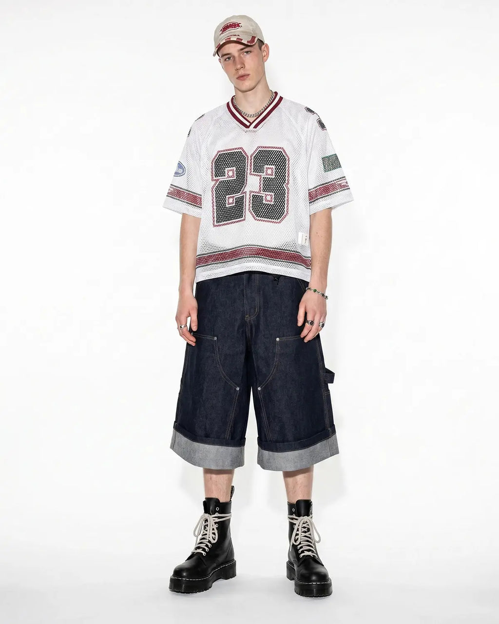Camiseta de malla estampada estilo jersey 23