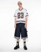 Camiseta de malla estampada estilo jersey 23