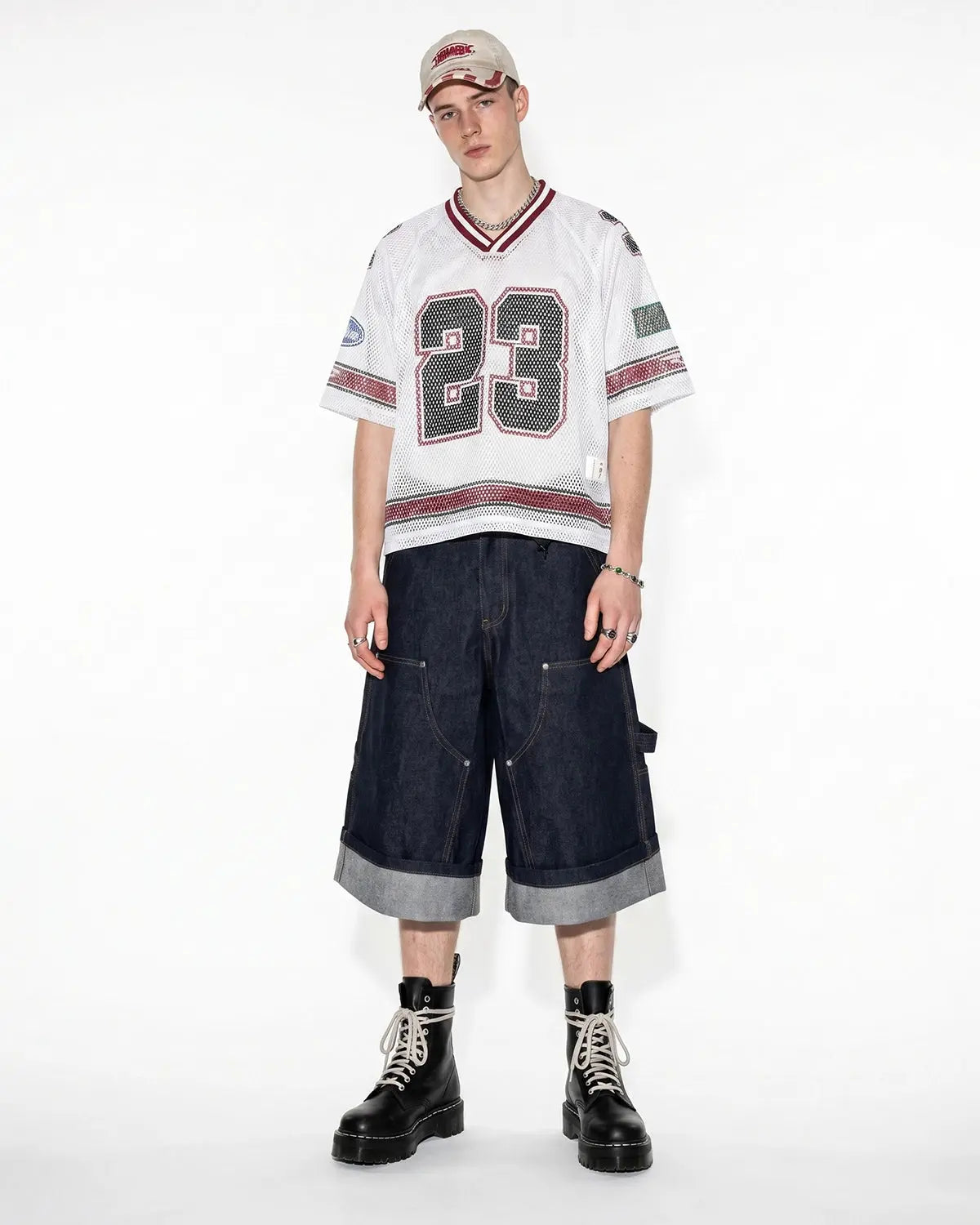 Camiseta de malla estampada estilo jersey 23