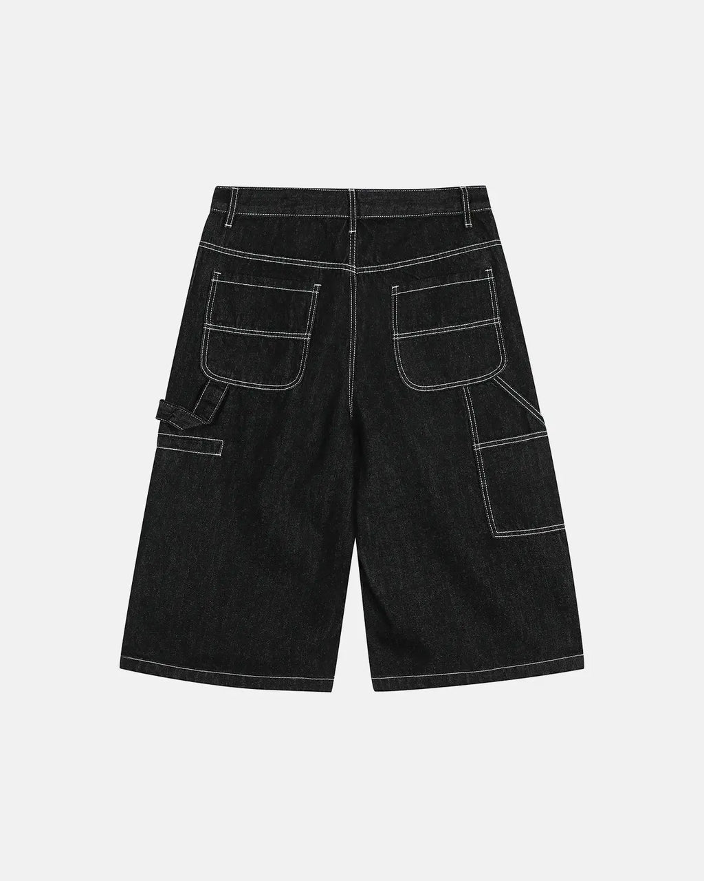 Bermudas cargo de corte crudo con costuras en contraste