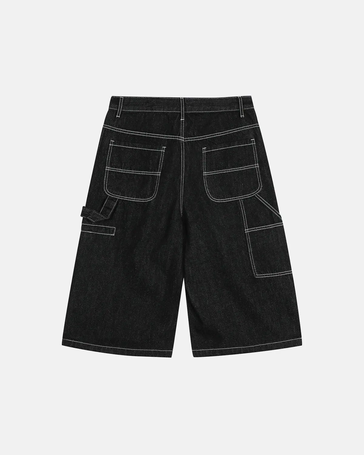 Bermudas cargo de corte crudo con costuras en contraste