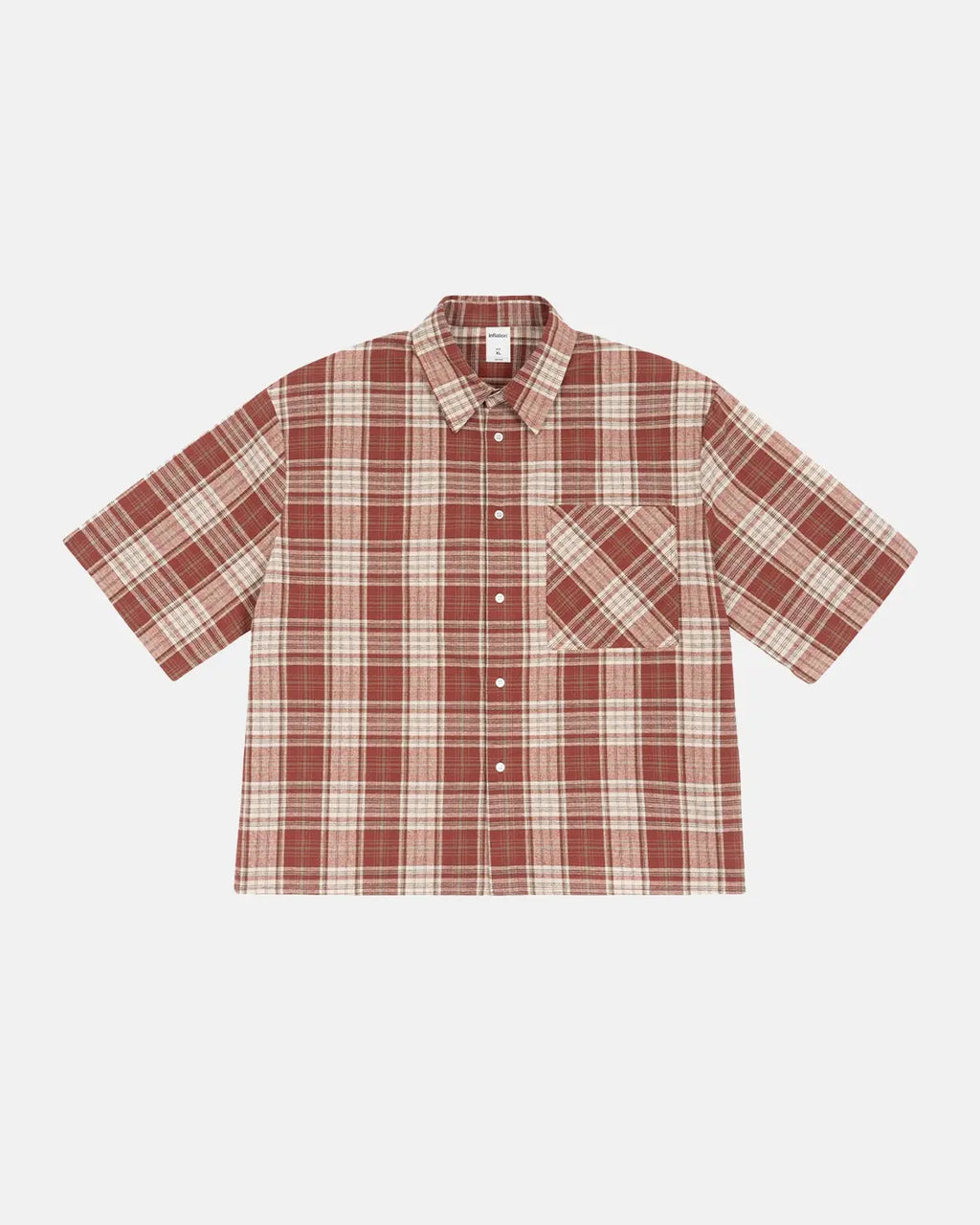 Camisa de cuadros de corte cuadrado