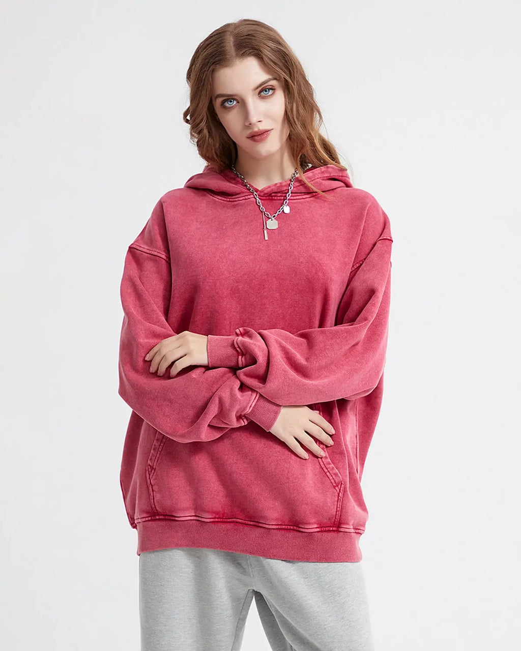 Sudaderas con capucha de felpa francesa con acabado lavado y efecto desgastado