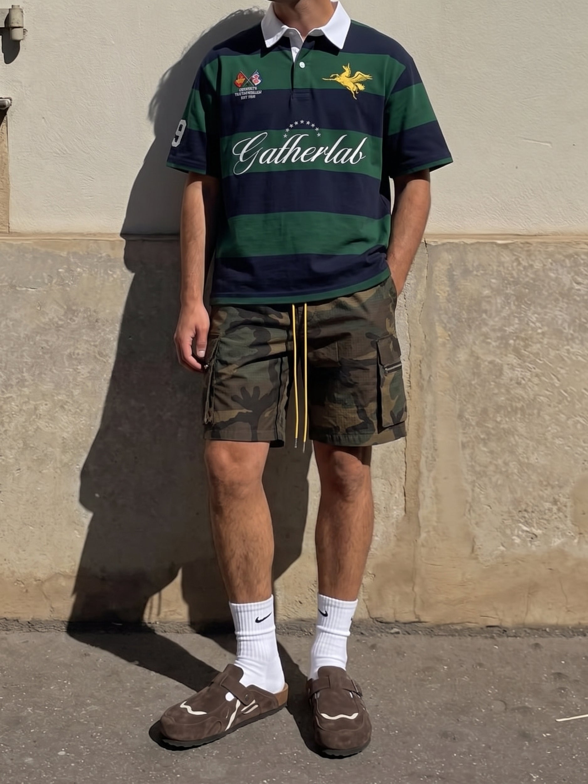 Camiseta polo deportiva a rayas