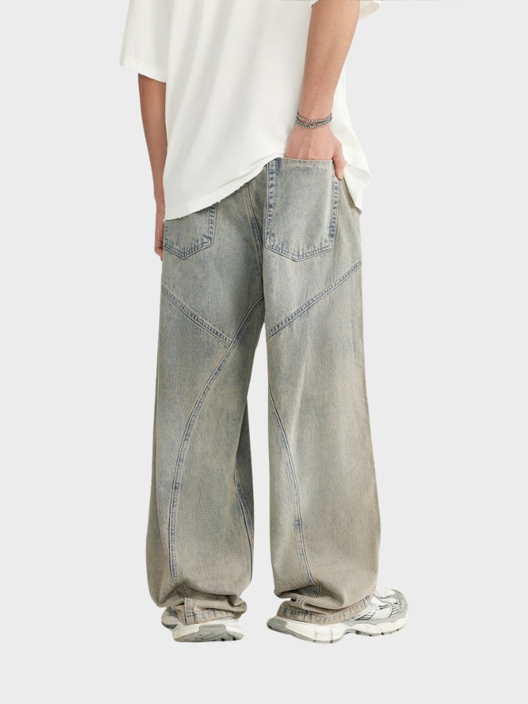 Vaquero baggy con acabado desgastado