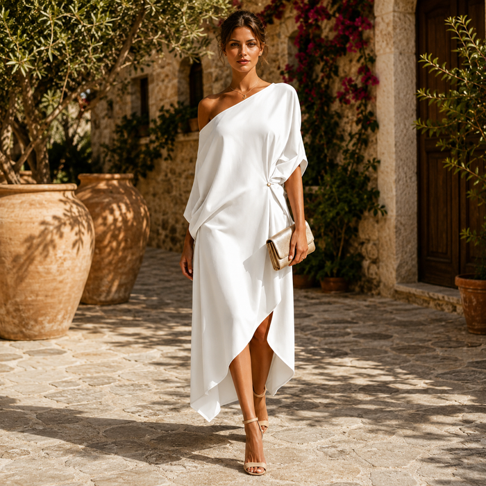 ELISABETH – Vestido Asimétrico De Un Hombro