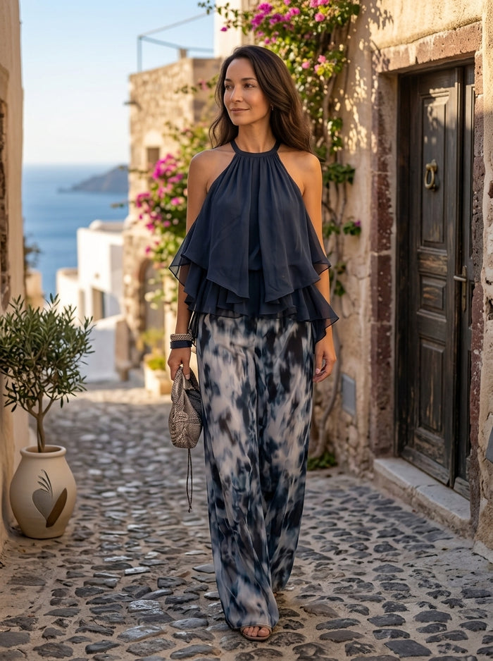 Élise | Conjunto elegante y ligero con top fluido y pantalones anchos