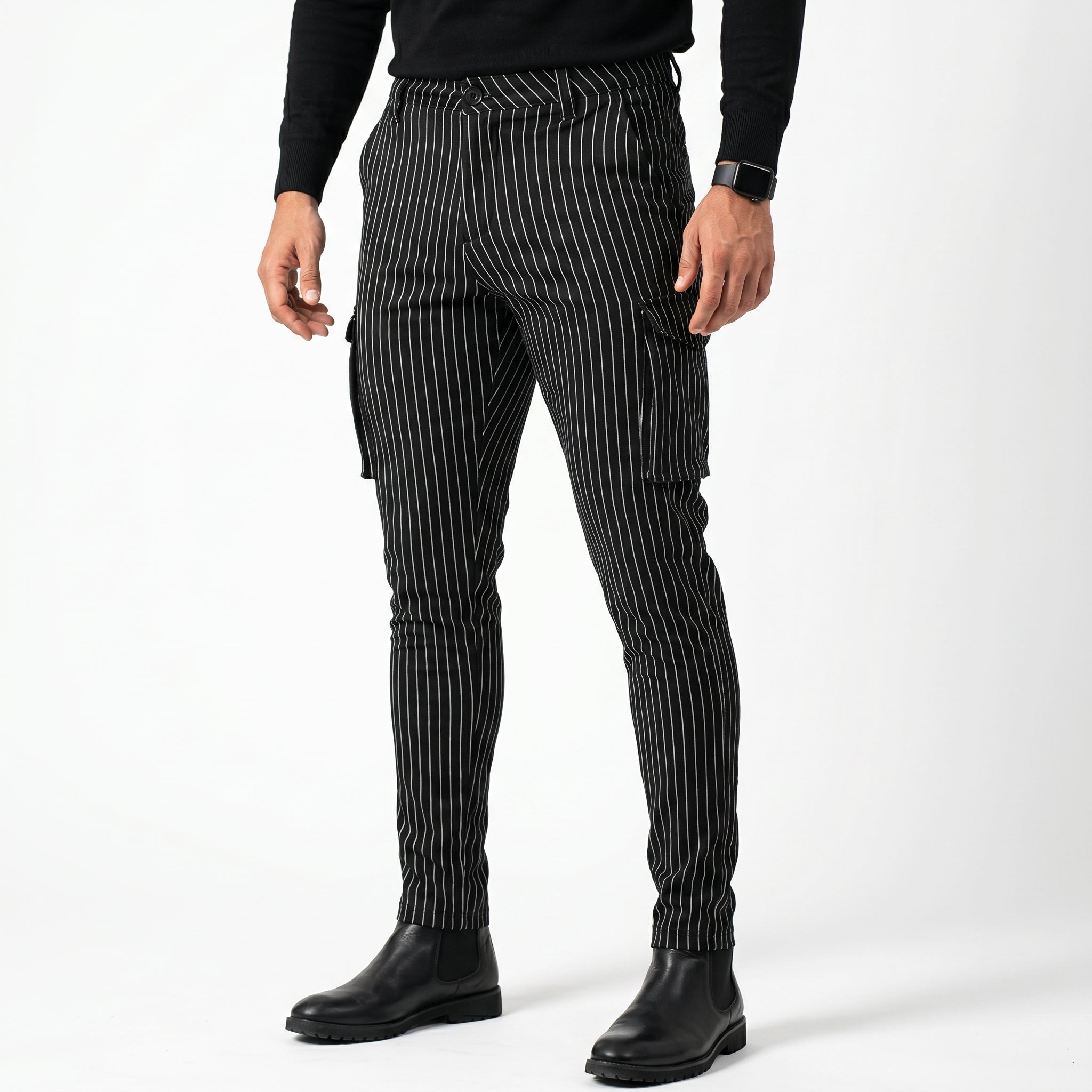 Vittorio Pantalones Slim Fit - Negro
