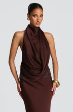 Armelle Maxi Dress - Plum Brown